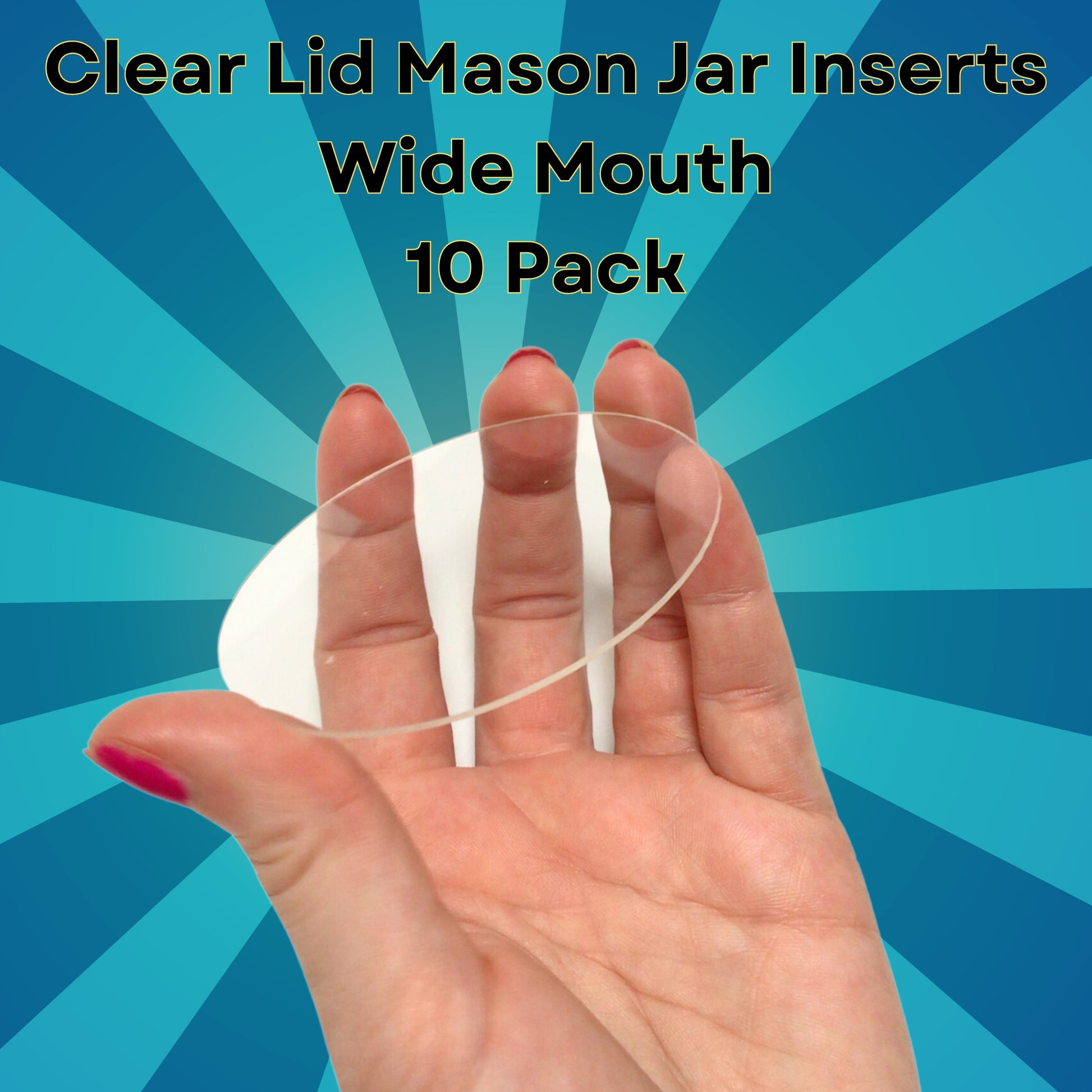 10 pack plastic lids for glass jars mason jar lid