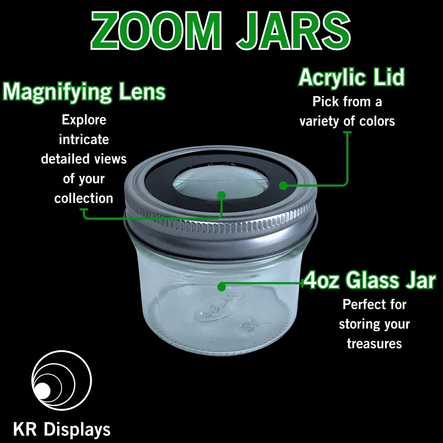 mason jar magnifying lid black stash jar. used to make smell proof stash box. perfect for spice jars spice rack 