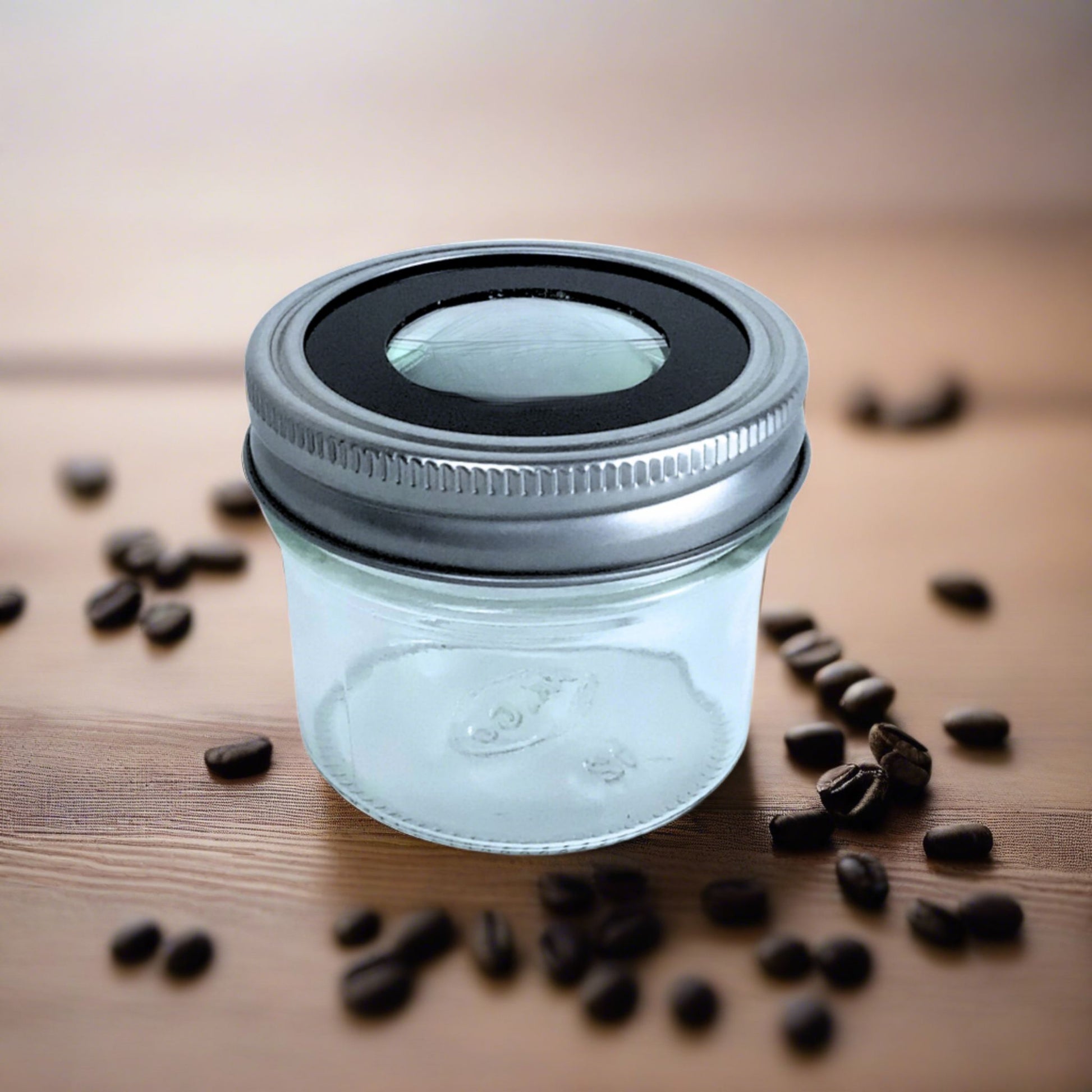 mason jar magnifying lid black stash jar. used to make smell proof stash box. perfect for spice jars spice rack 