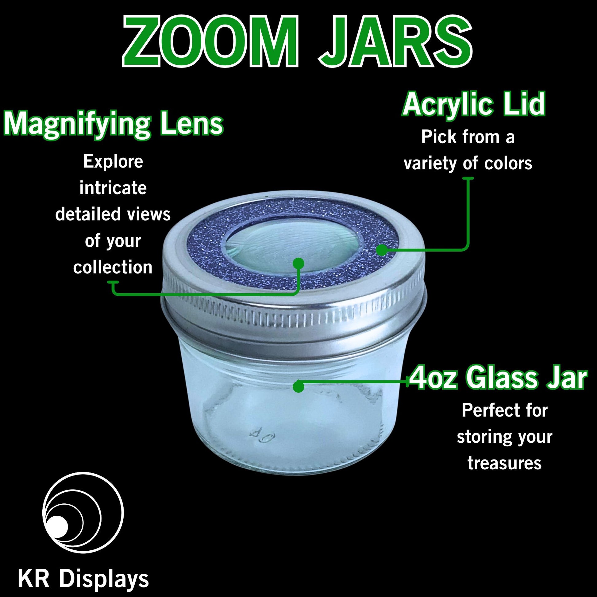 mason jar magnifying lid blue stash jar. used to make smell proof stash box. perfect for spice jars spice rack 