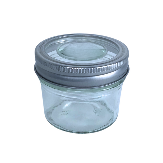 Clear Stash Jar | Glass Magnifying Glass Jar | Magnifying Mason Jar Lids