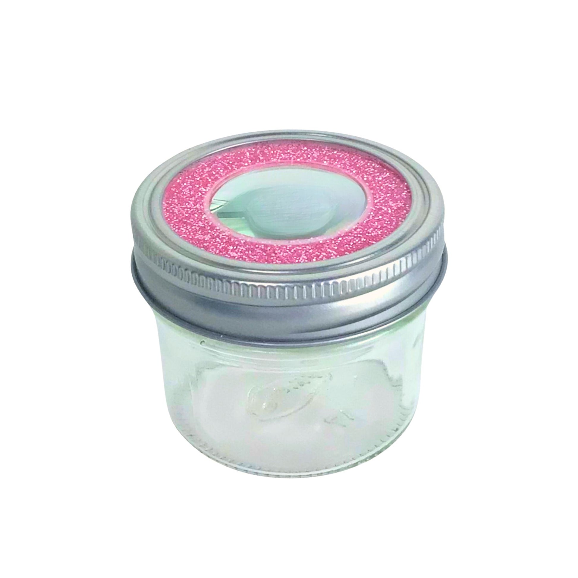 mason jar magnifying lid pink stash jar. used to make smell proof stash box. perfect for spice jars spice rack 