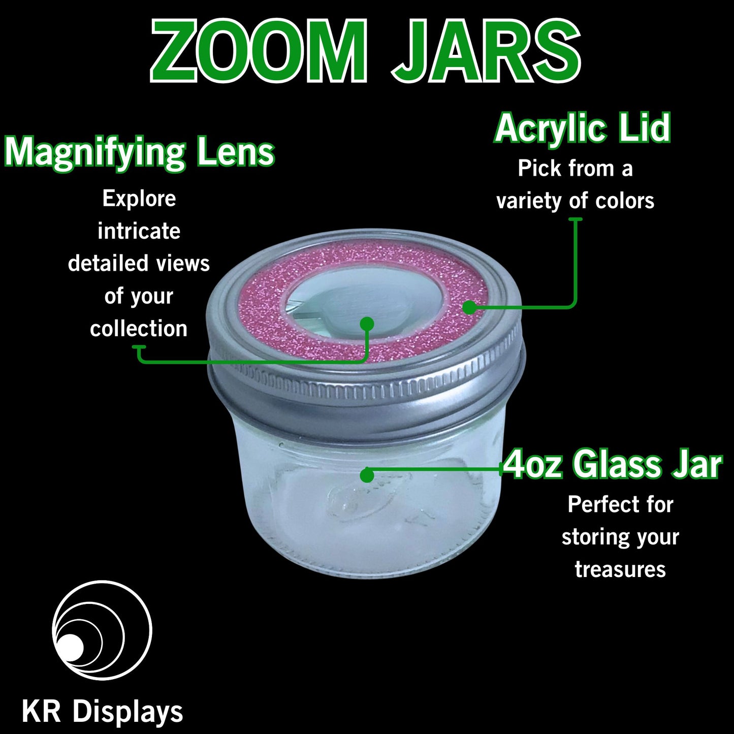 mason jar magnifying lid pink stash jar. used to make smell proof stash box. perfect for spice jars spice rack 