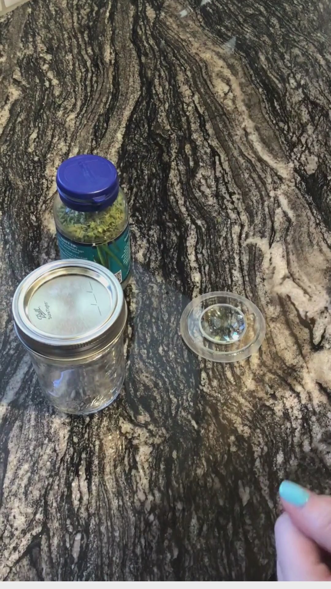 Glass Magnifying Glass Mason Jar Insert for stash jar 