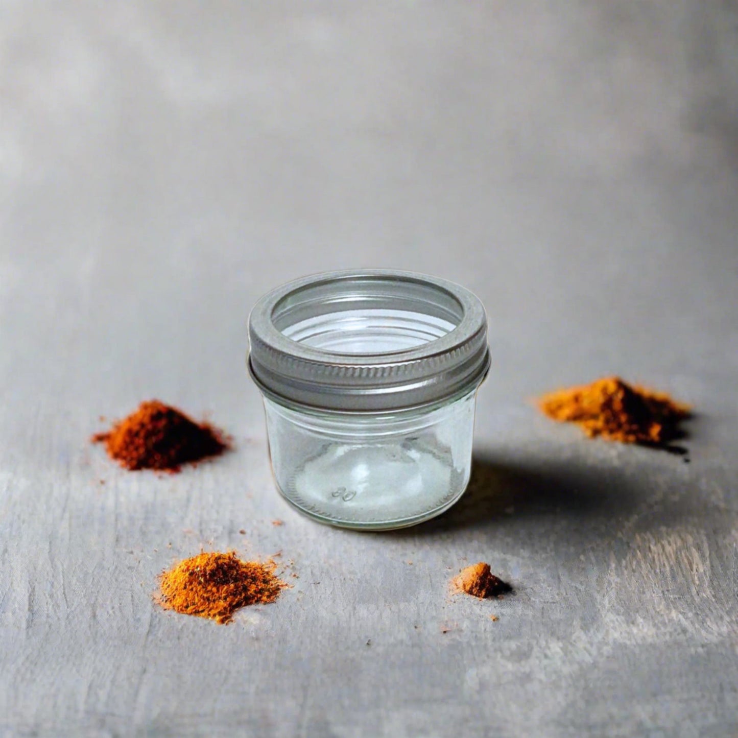 Regular mouth clear lid mason jar inserts displayed with colorful spices, ready for your spice rack.